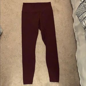 Lululemon leggings size 8 maroon colored.